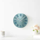 Minimal Tiffany Aqua Aquamariner Glitzer Römische  Runde Wanduhr (Zuhause)