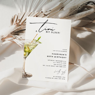 Minimal 'tini Bit älter! Cocktail Geburtstagsparty Einladung