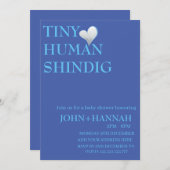 Minimal Tiny Human Shindig Funny Co-ed Baby Dusche Einladung (Vorne/Hinten)