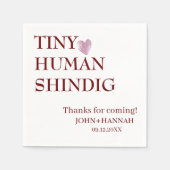 Minimal Tiny Human Shindig Funny Co-ed Baby Dusche Serviette (Vorderseite)