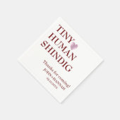 Minimal Tiny Human Shindig Funny Co-ed Baby Dusche Serviette (Ecke)