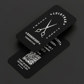 Minimal Travel Barber Scheren Barbershop Black Visitenkarte