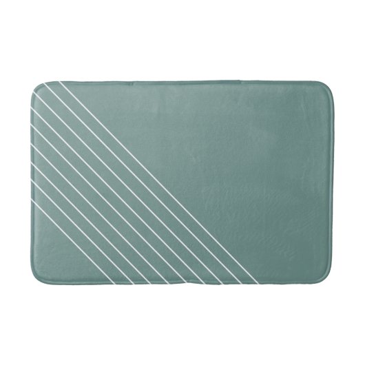 Minimal trendy Elegant Geometric Sage Green Badematte (Vorderseite)