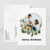 Minimal Trendy Frohe Weihnachtskraut Foto Postkarte (Vorne/Hinten)