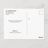 Minimal Trendy Frohe Weihnachtskraut Foto Postkarte (Rückseite)
