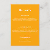 Minimal trendy lässige Hochzeitsdetails Einschließ Begleitkarte (Vorderseite)