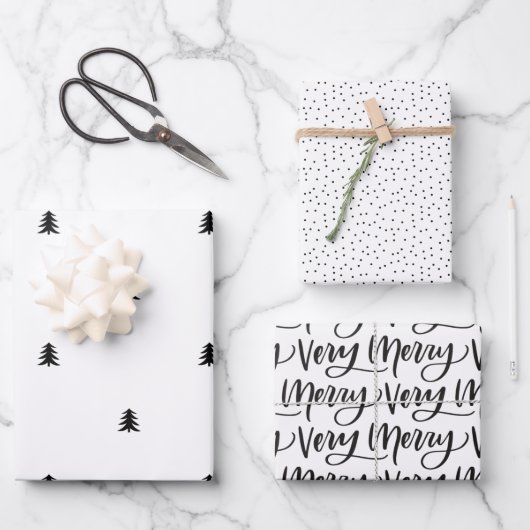 Minimal Trendy Weihnachtswrapping Papier (Vorderseite)