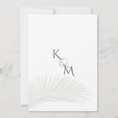 Minimal Tropical Palm Leaf Boho Beach Wedding Einladung (Rückseite)