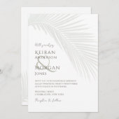 Minimal Tropical Palm Leaf Boho Beach Wedding Einladung (Vorne/Hinten)