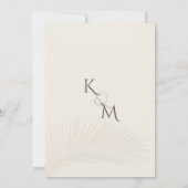 Minimal Tropical Palm Leaf Boho Beach Wedding Einladung (Rückseite)