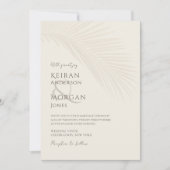 Minimal Tropical Palm Leaf Boho Beach Wedding Einladung (Vorderseite)