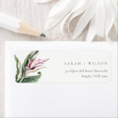 Minimal Tropical Pink Green Leafy Blumenadresse (Insitu)