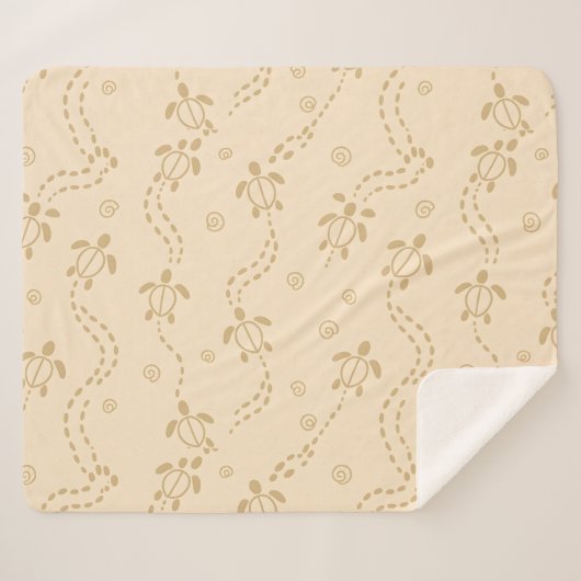 Minimal Turtle Trail Pattern Sherpadecke (Vorderseite (Horizontal))