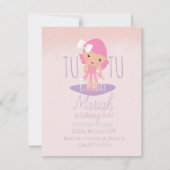 Minimal Tutu Girl's Birthday Cartoon Pink Glitzer Einladung (Vorderseite)