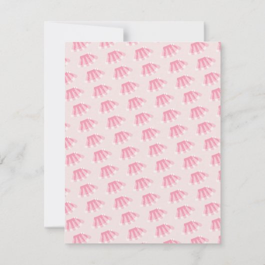 Minimal Tutu Girl's Birthday Cartoon Pink Glitzer Einladung (Rückseite)