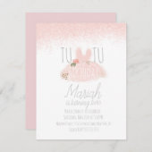 Minimal Tutu Girl's Geburtstag, zwei Glitzer drehe Einladung (Vorne/Hinten)