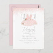 Minimal Tutu Girl's Geburtstag, zwei Glitzer drehe Postkarte (Vorne/Hinten)