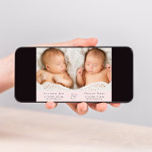 Minimal Twin Baby Girls Foto Collage Ankündigung