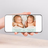 Minimal Twins Foto Collage Mint Green Ankündigung