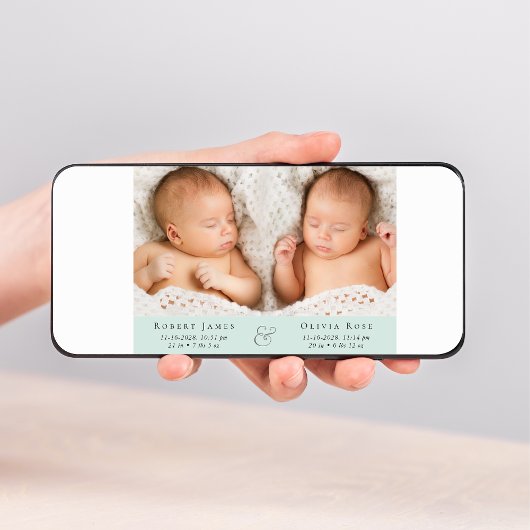 Minimal Twins Foto Collage Mint Green Ankündigung