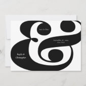 Minimal Typografie Black Ampersand Hochzeitsstift Save The Date (Vorderseite)
