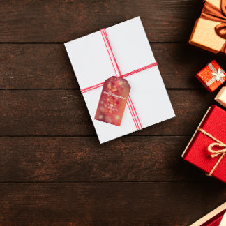 Minimal Typografie burgundy Bokeh Geschenktasten Geschenkanhänger