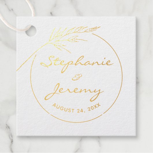 Minimal Typografie Schwarz und Weiß Hochzeit klass Geschenkanhänger (Vorderseite)