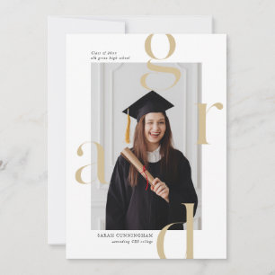 Minimal Typografy Abschluss Announcement Cards Einladung