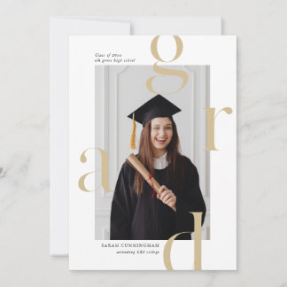 Minimal Typografy Abschluss Announcement Cards Einladung