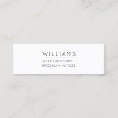 Minimal Typografy Address 01 . Mini-Visitenkarte Mini Visitenkarte (Vorderseite)