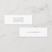 Minimal Typografy Address 01 . Mini-Visitenkarte Mini Visitenkarte (Vorne/Hinten)