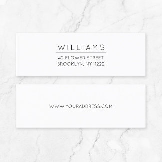 Minimal Typografy Address 01 . Mini-Visitenkarte Mini Visitenkarte
