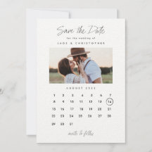 Minimal Typografy Calendar Foto Hochzeit