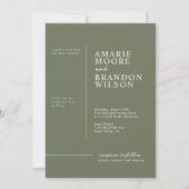 Minimal Typografy Sage Green Wedding Einladung (Vorderseite)