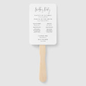Minimal Typografy Wedding Program Fan Fächer (Rückseite)