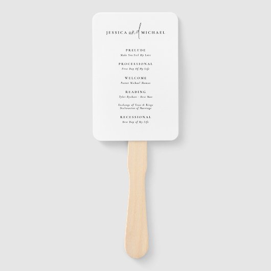 Minimal Typografy Wedding Program Fan Fächer (Vorderseite)