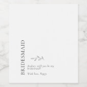 Minimal Typograph Bridesmaid Vorschlag Weinetikett (Einzelnes Label)