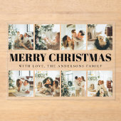 Minimal Typography Merry Christmas Holiday  Card Acryleinladungen (Vorderseite)