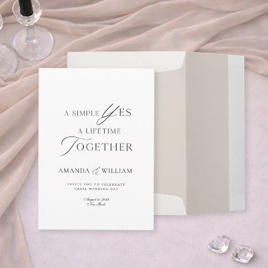 Minimal Typography Wedding Invitation Template Einladung