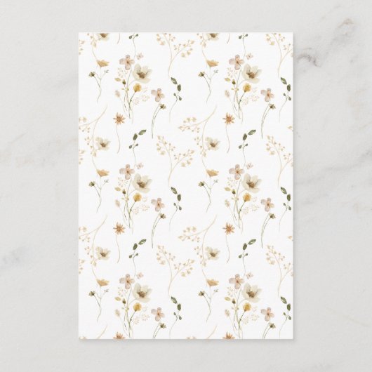 Minimal Überfluss getrocknete Wildblume Pampas Hoc Begleitkarte (Rückseite)