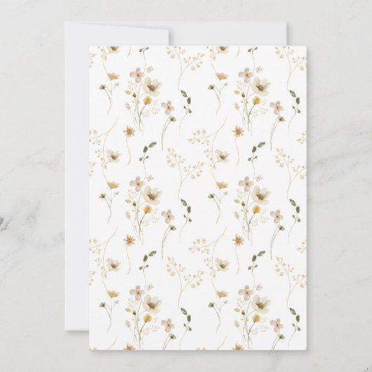 Minimal Überfluss getrocknete Wildblume Pampas Hoc Einladung (Rückseite)