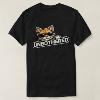 Minimal Unbothered Cat Mood Design T-Shirt
