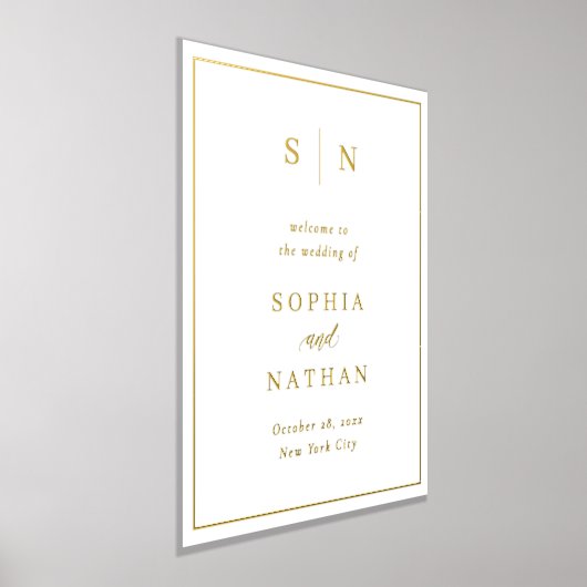 Minimal und Chic | Begrüßung in Gold Foliendrucke (Ablage )