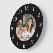 Minimal und Chic | Benutzerdefiniertes Foto und Fa Große Wanduhr (Winkel)