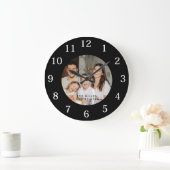 Minimal und Chic | Benutzerdefiniertes Foto und Fa Große Wanduhr (Zuhause)