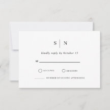 Minimal und Chic | Black and White Wedding RSVP Ca