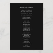 Minimal und Chic Black | Elegante Hochzeit an der Programm (Rückseite)