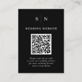 Minimal und Chic | Black QR Code Wedding Begleitkarte (Vorderseite)