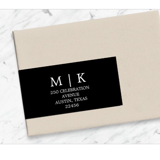 Minimal und Chic | Black Return Address Label