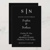 Minimal und Chic | Black Wedding Envelope Einladung (Vorne/Hinten)